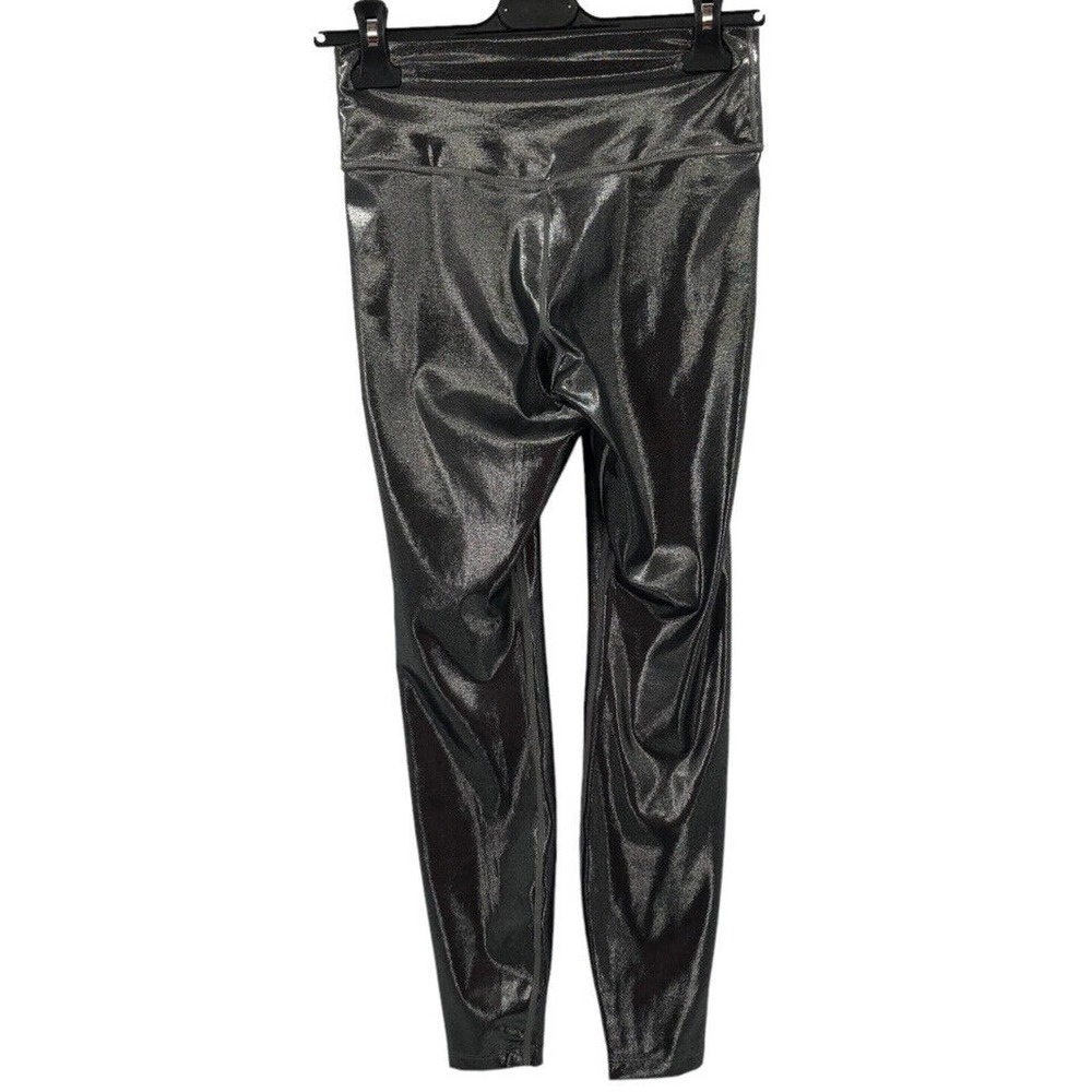 Nike One Icon Clash Mid-Rise 7/8 Shimmer Leggings CU6030-010 Metallic Silver S